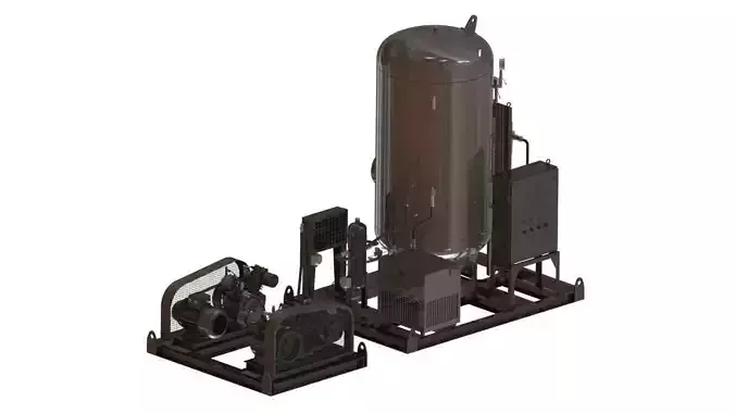 High-Low-Pressure Compressed Air System 3D model