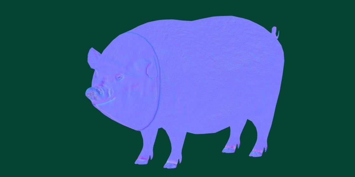 Vietnamese Pot-Bellied Pig Animal Low-poly 3D model_10