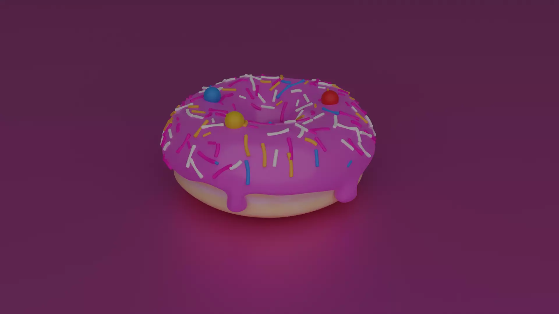 Purple Donut With Sprinkles Free 3D model