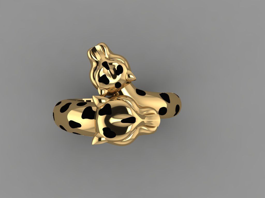 panther head ring  3D print model_2