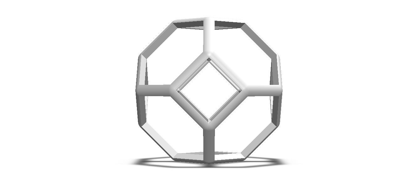 Wireframe Shape Truncated Octahedron 3D print model_37