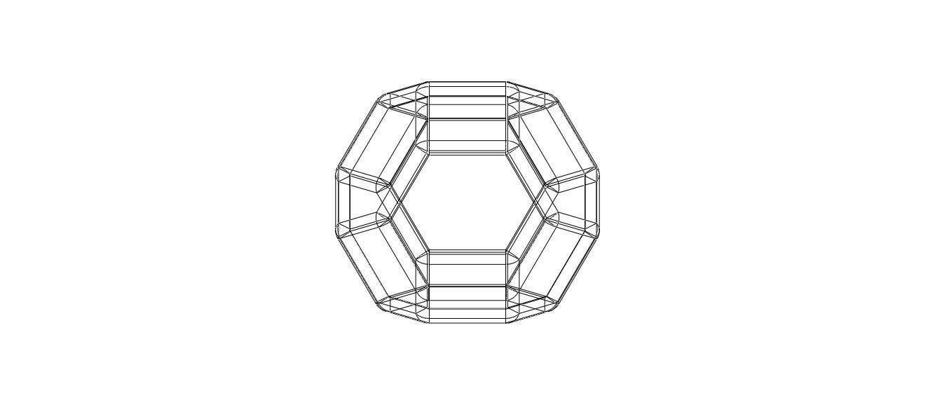 Wireframe Shape Truncated Octahedron 3D print model_20