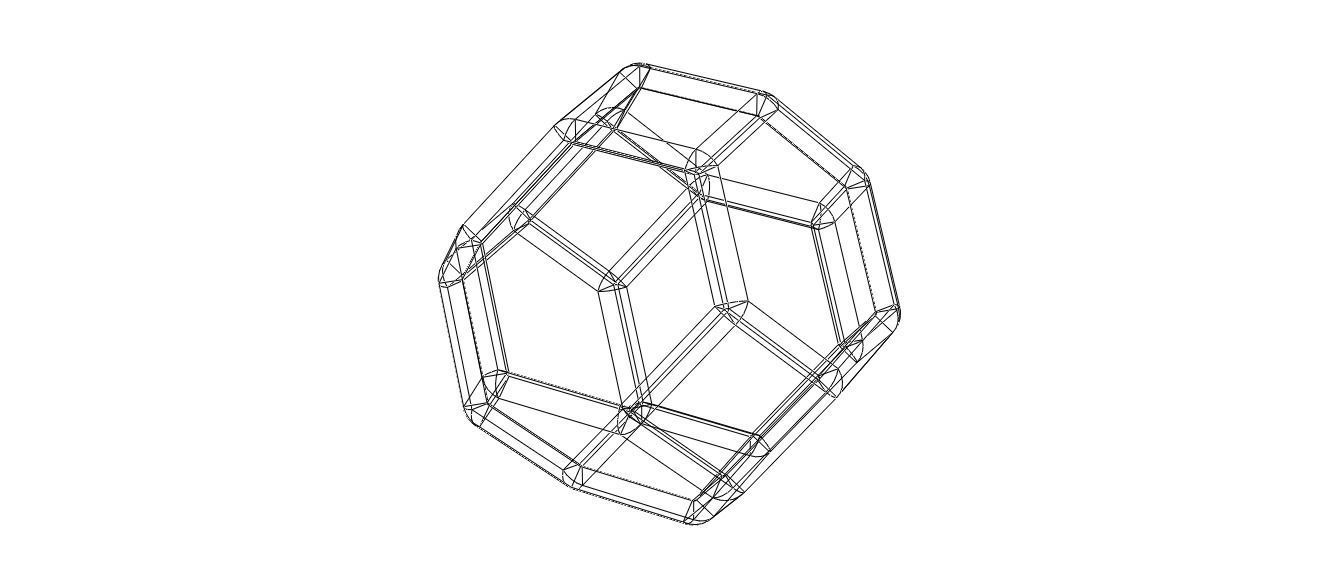 Wireframe Shape Truncated Octahedron 3D print model_12