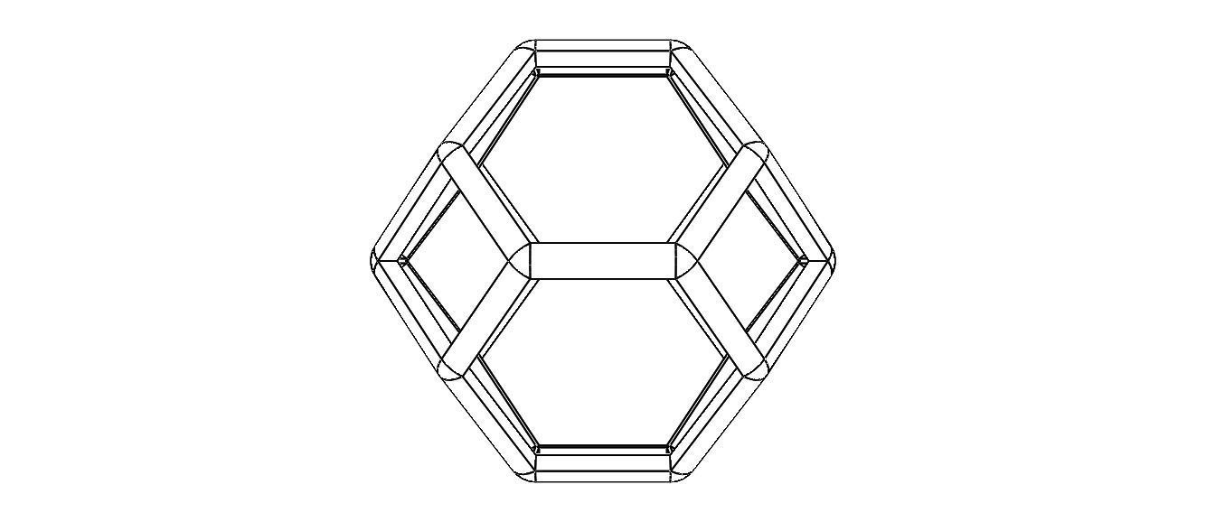 Wireframe Shape Truncated Octahedron 3D print model_22