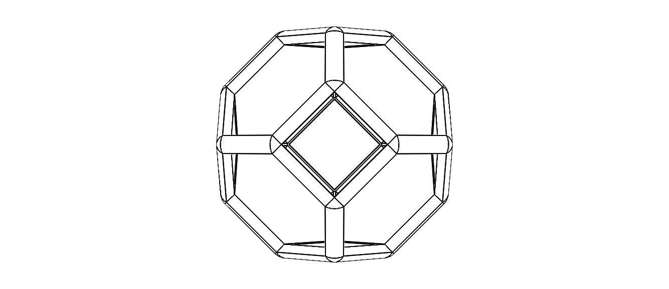 Wireframe Shape Truncated Octahedron 3D print model_34