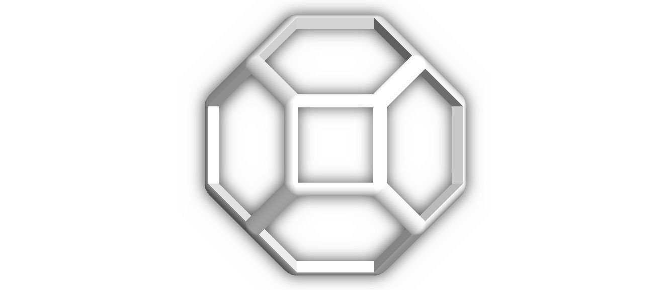 Wireframe Shape Truncated Octahedron 3D print model_17