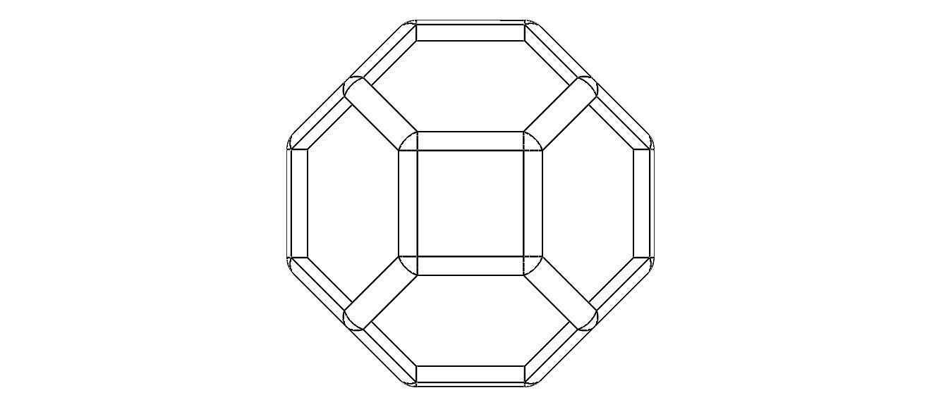 Wireframe Shape Truncated Octahedron 3D print model_14