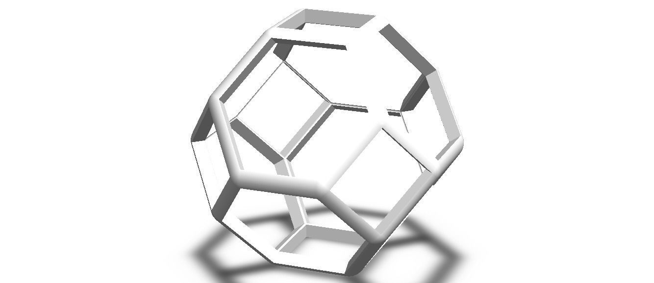 Wireframe Shape Truncated Octahedron 3D print model_5