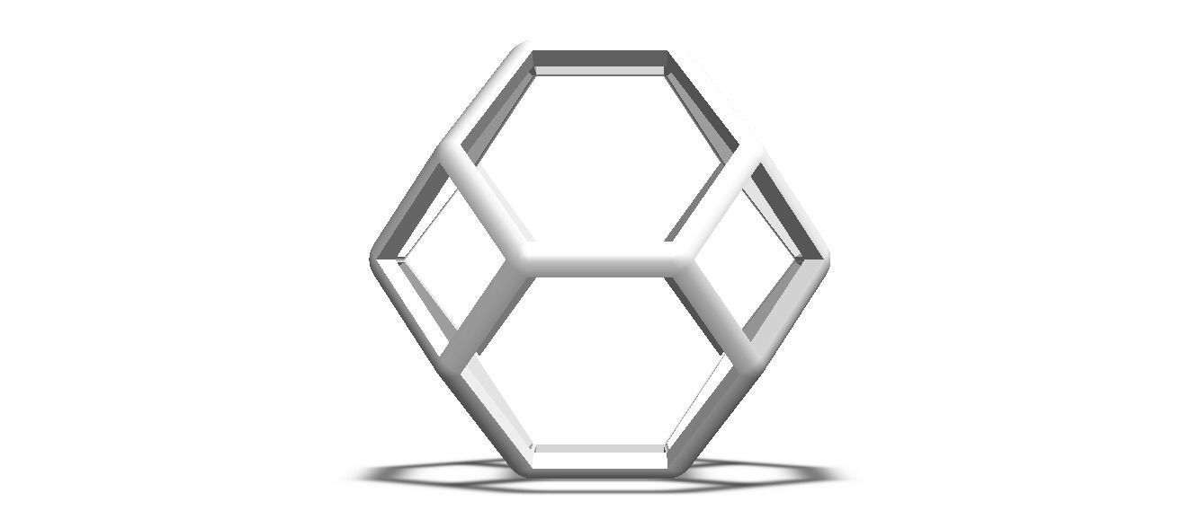 Wireframe Shape Truncated Octahedron 3D print model_25