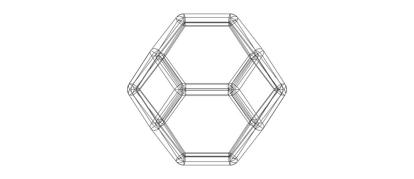 Wireframe Shape Truncated Octahedron 3D print model_40
