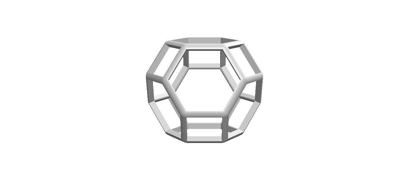 Wireframe Shape Truncated Octahedron 3D print model_29