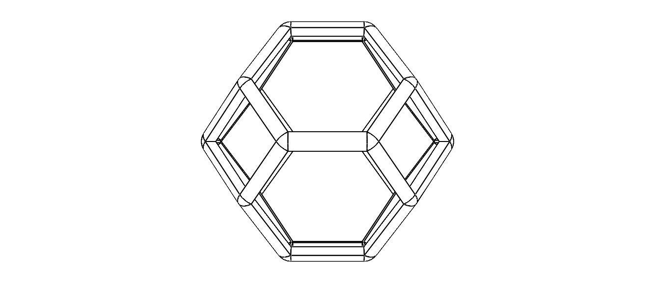 Wireframe Shape Truncated Octahedron 3D print model_38