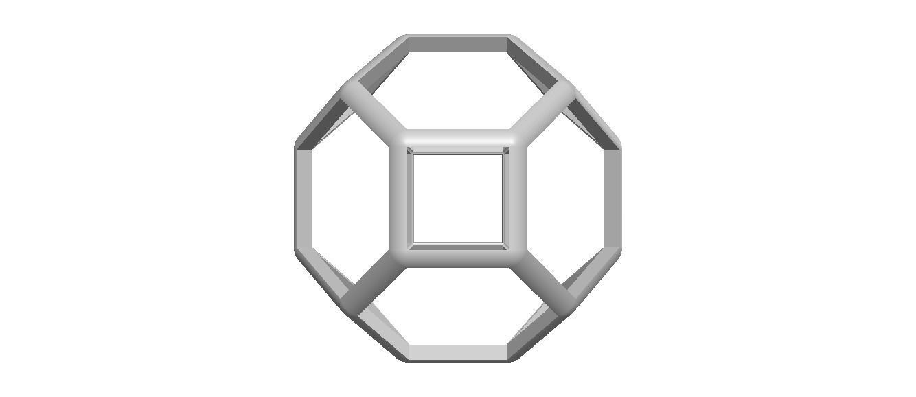 Wireframe Shape Truncated Octahedron 3D print model_33
