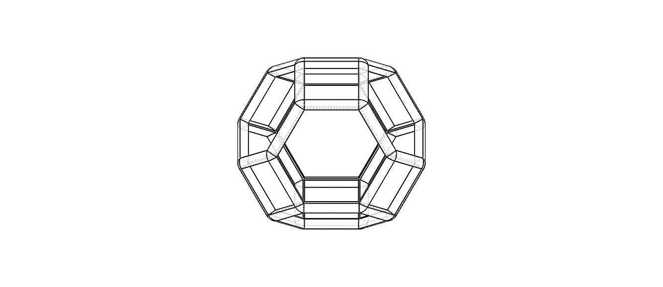 Wireframe Shape Truncated Octahedron 3D print model_19