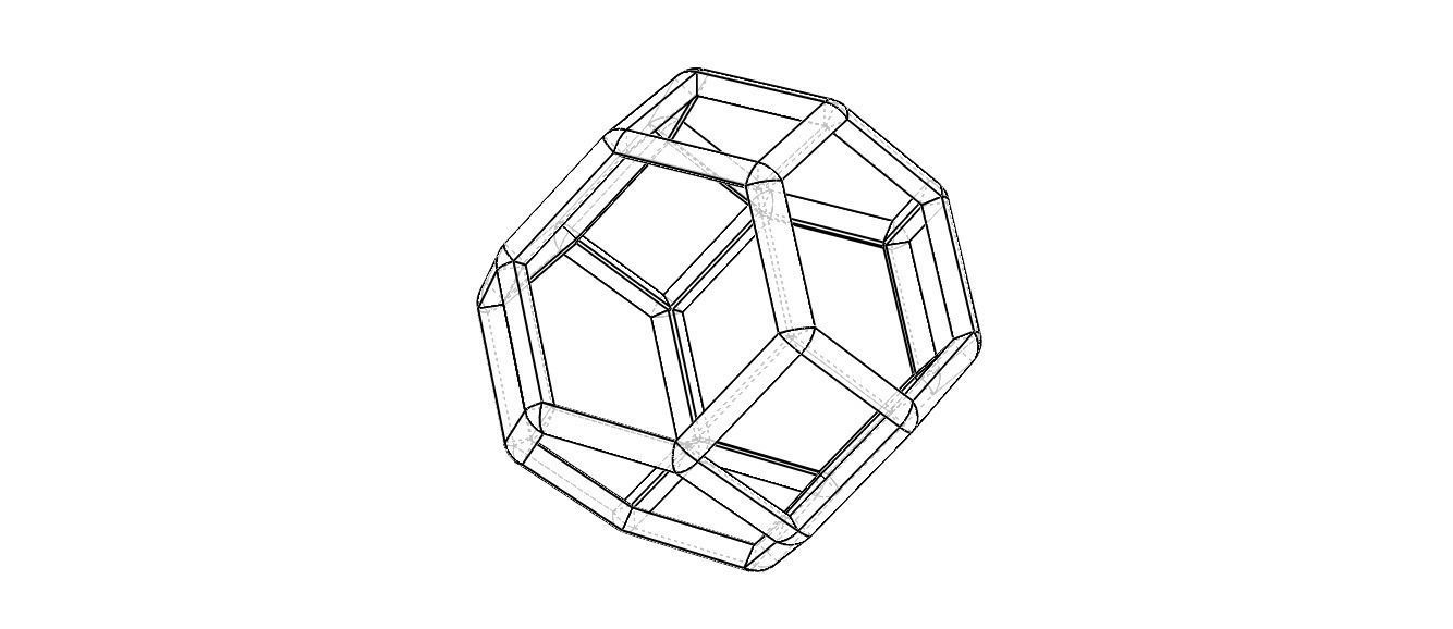 Wireframe Shape Truncated Octahedron 3D print model_11