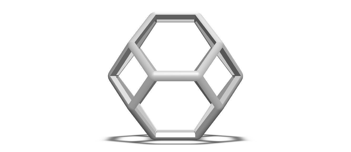 Wireframe Shape Truncated Octahedron 3D print model_41