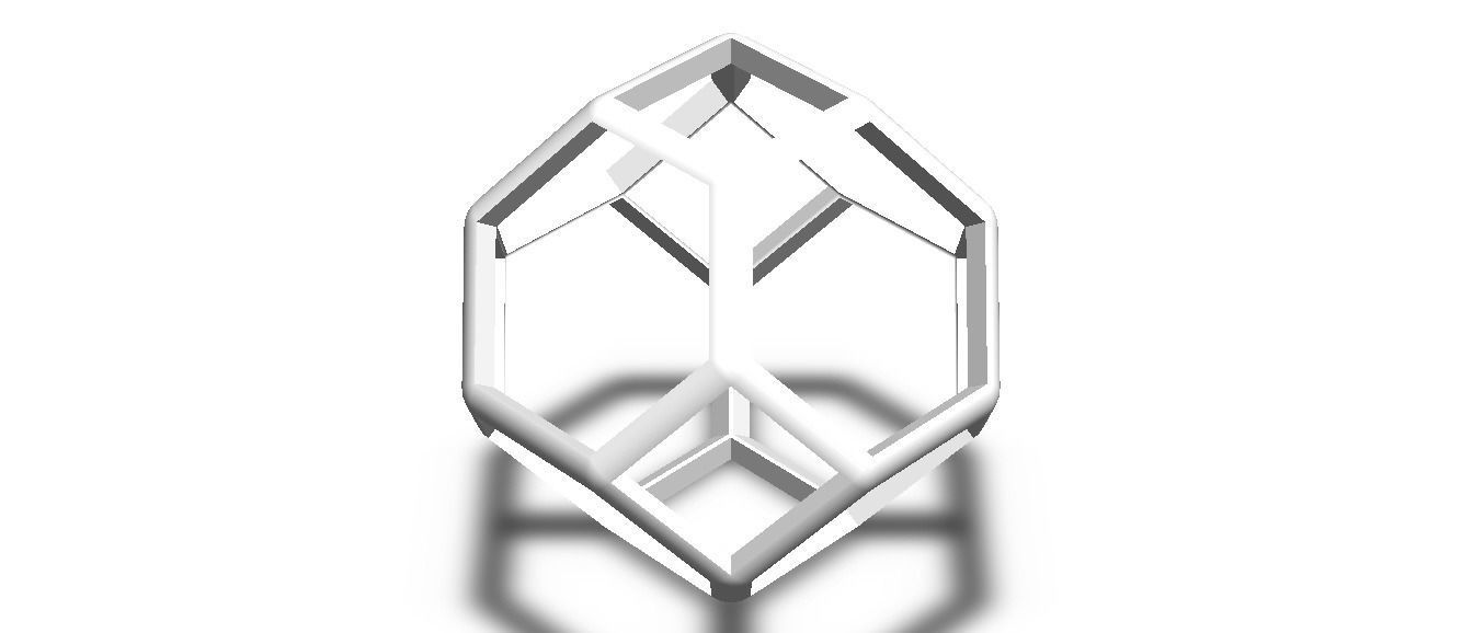 Wireframe Shape Truncated Octahedron 3D print model_9