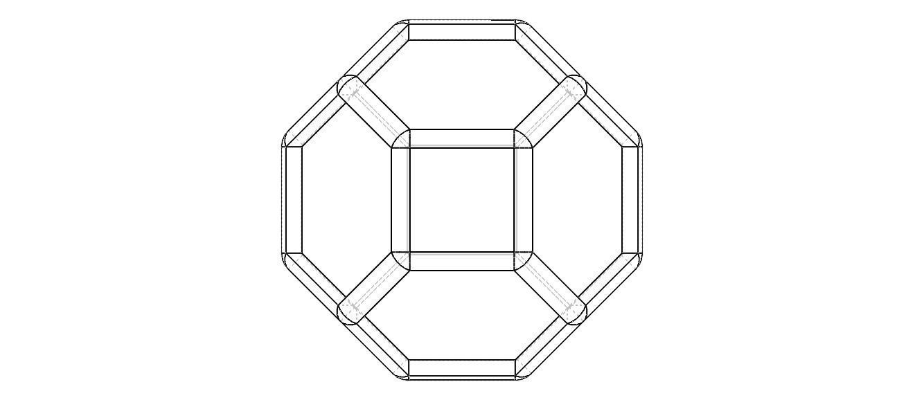 Wireframe Shape Truncated Octahedron 3D print model_15