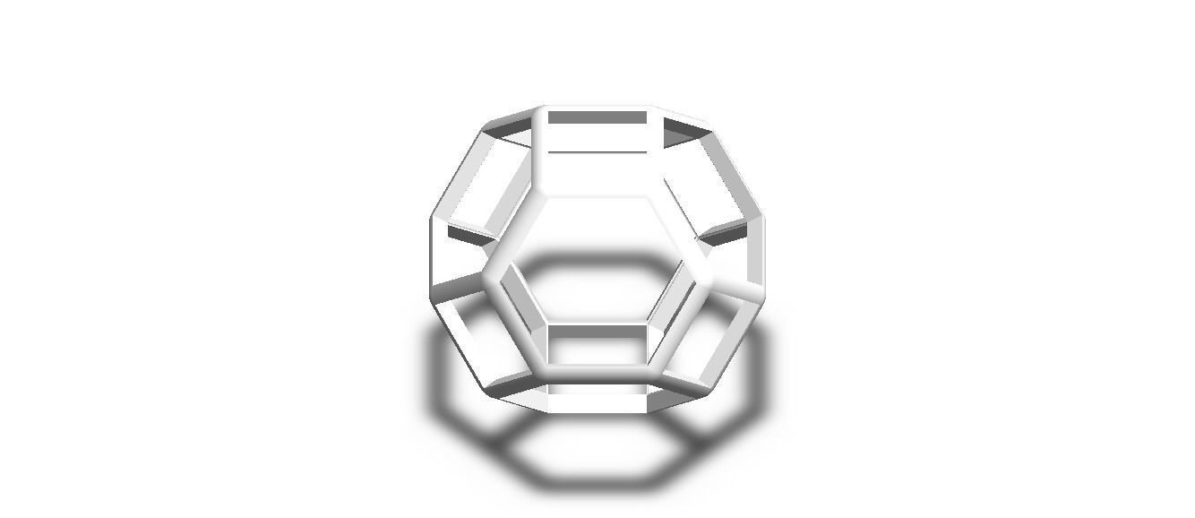 Wireframe Shape Truncated Octahedron 3D print model_21