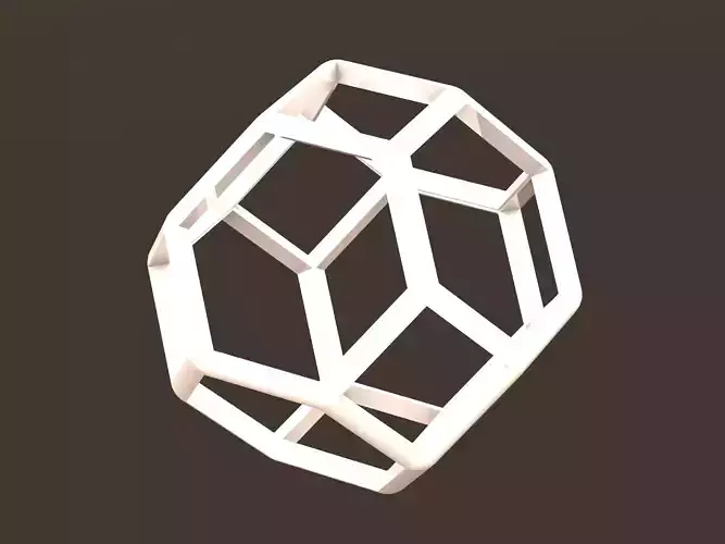 Wireframe Shape Truncated Octahedron 3D print model