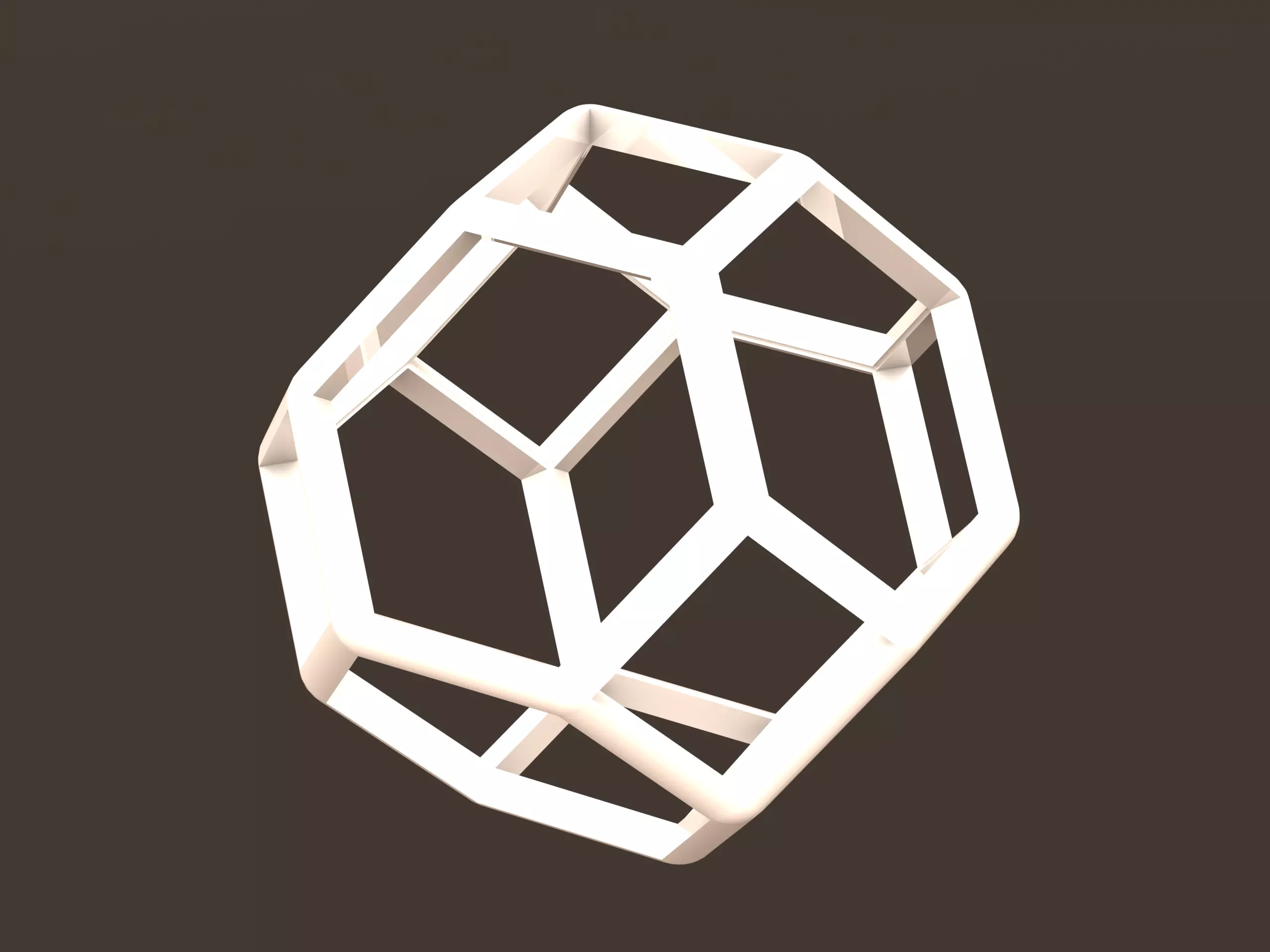 Wireframe Shape Truncated Octahedron 3D print model_0