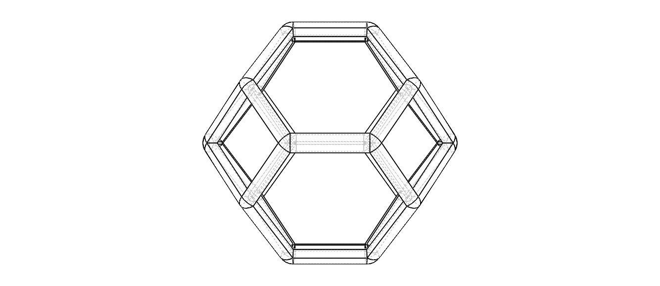 Wireframe Shape Truncated Octahedron 3D print model_23