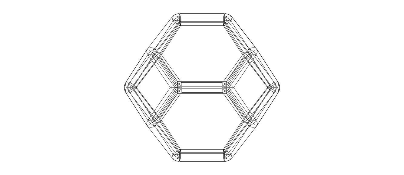 Wireframe Shape Truncated Octahedron 3D print model_24