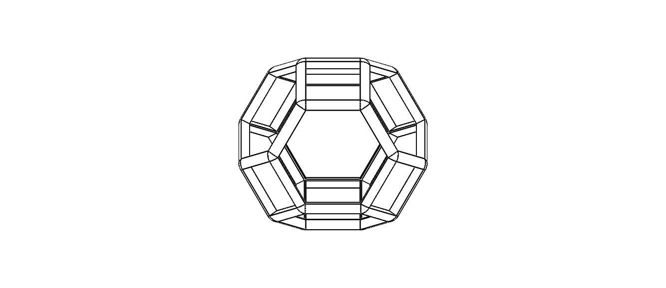 Wireframe Shape Truncated Octahedron 3D print model_18