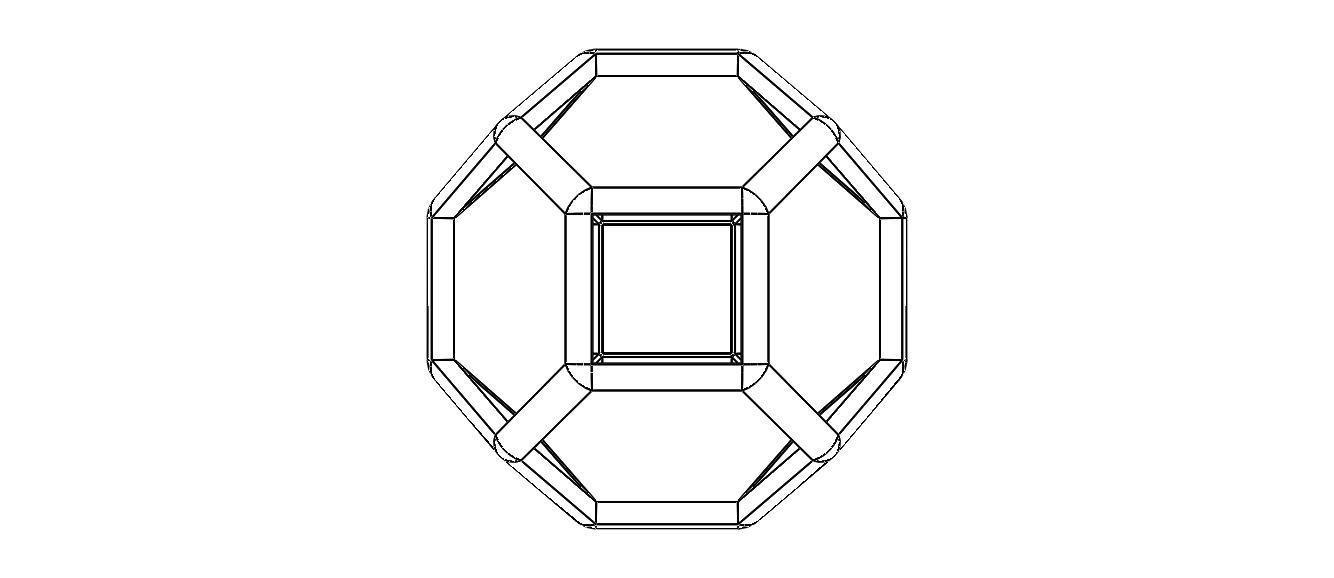 Wireframe Shape Truncated Octahedron 3D print model_30