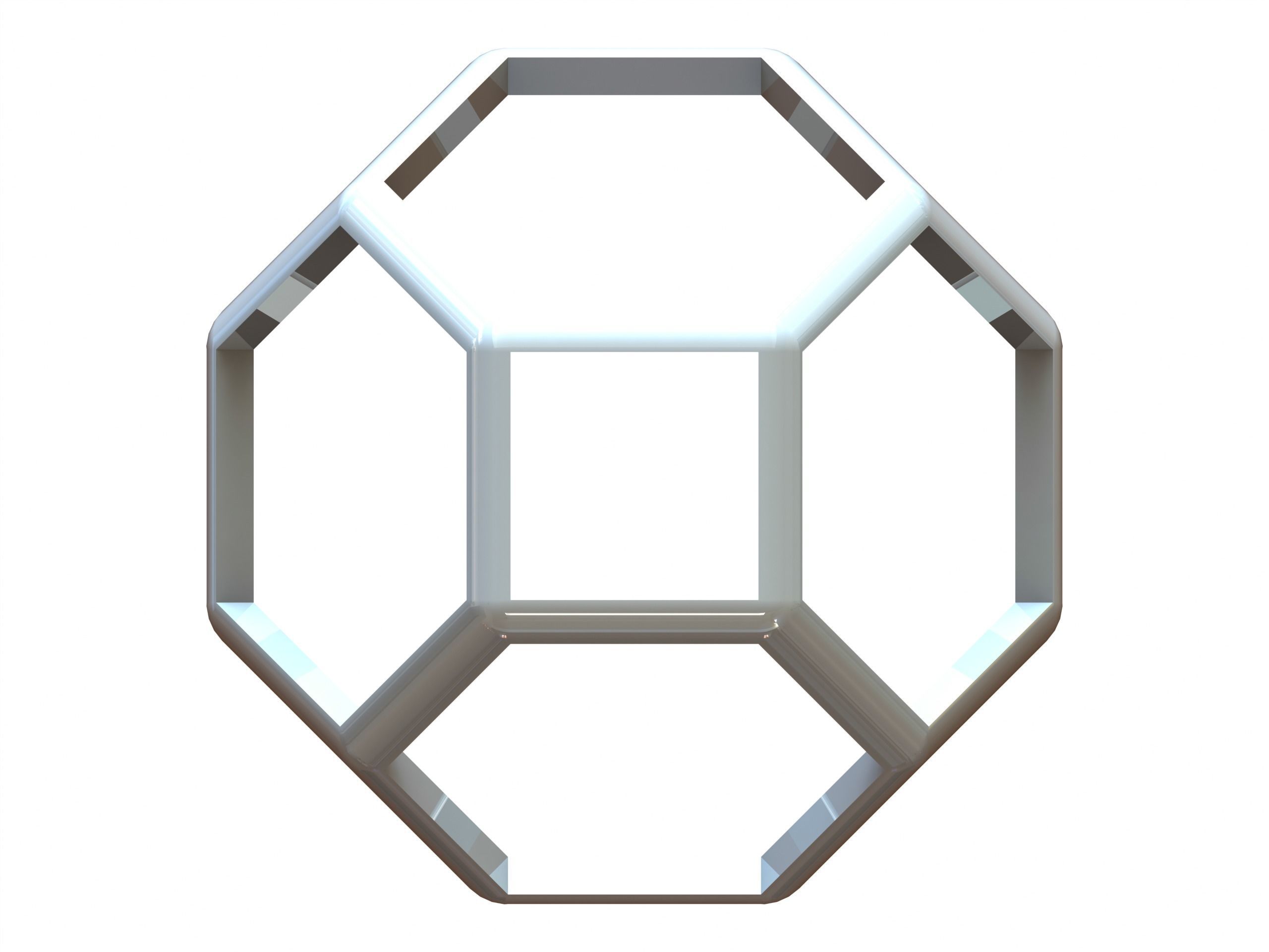 Wireframe Shape Truncated Octahedron 3D print model_1