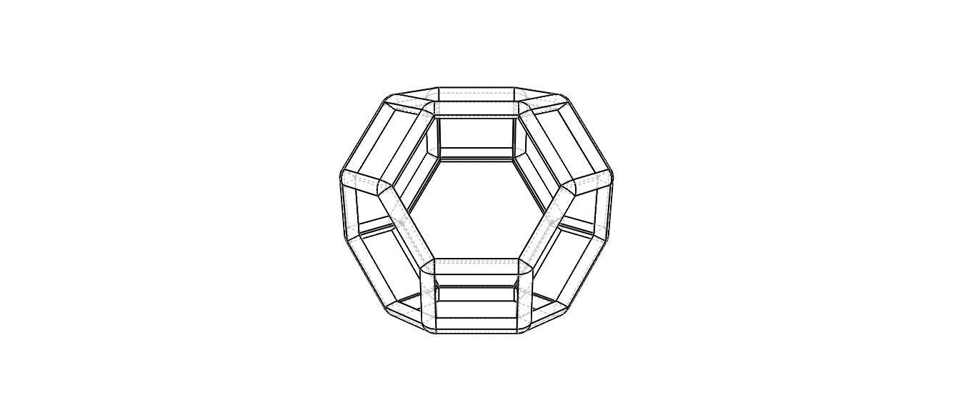 Wireframe Shape Truncated Octahedron 3D print model_27