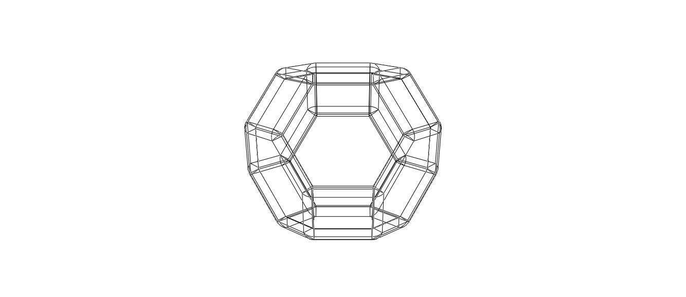 Wireframe Shape Truncated Octahedron 3D print model_28