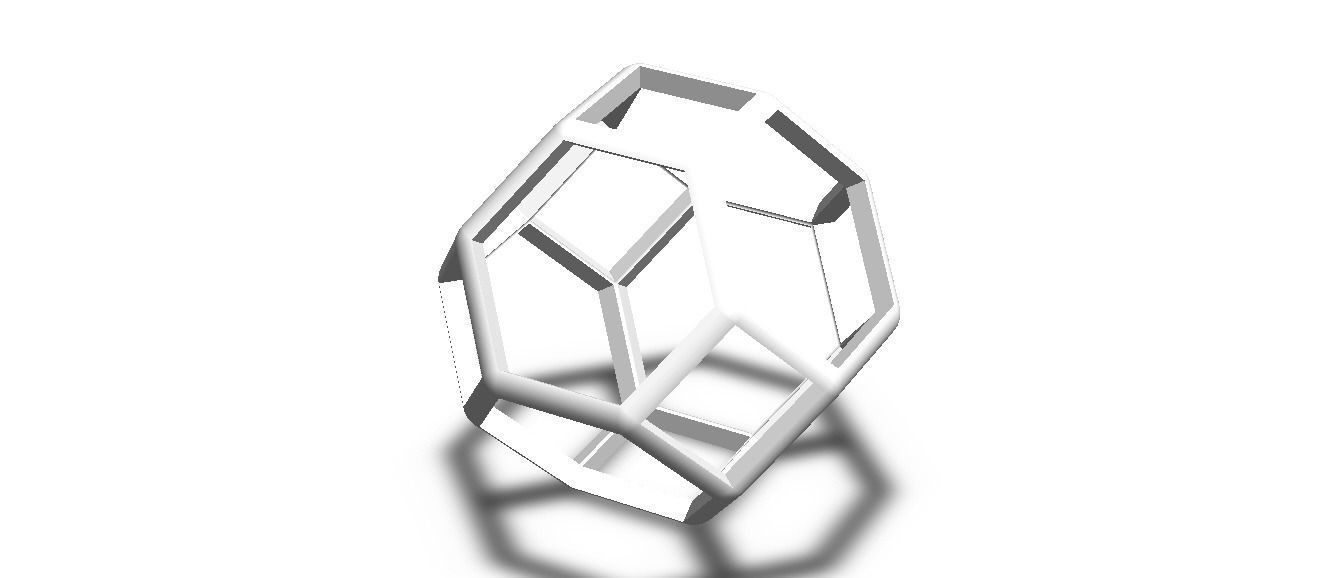 Wireframe Shape Truncated Octahedron 3D print model_13