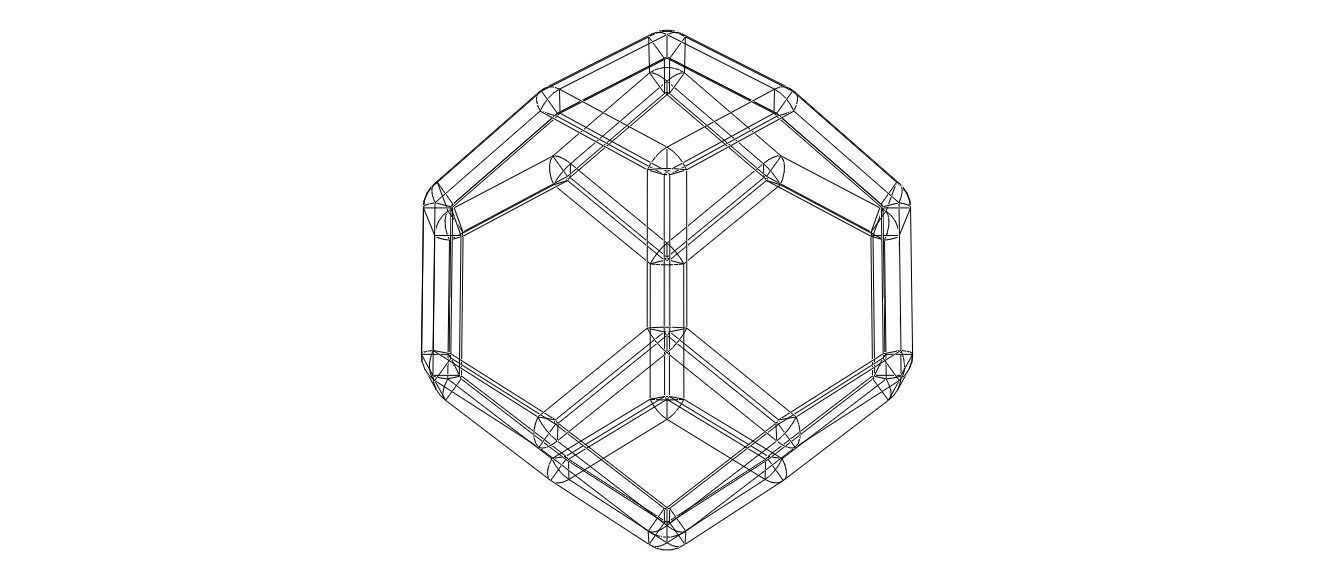 Wireframe Shape Truncated Octahedron 3D print model_8