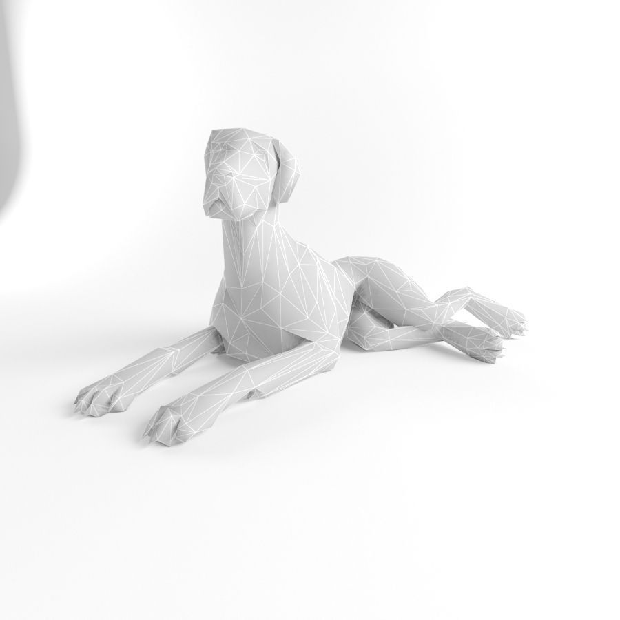 Low Poly Dog Great Dane Animal Lowpoly Low-poly 3D model_1