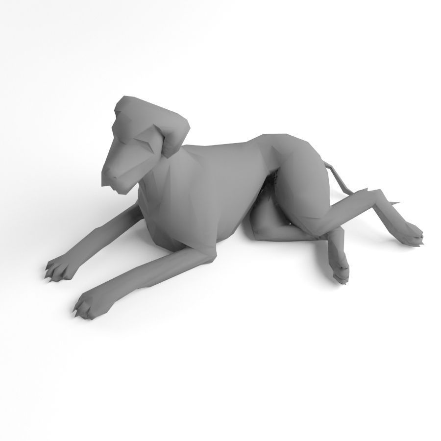 Low Poly Dog Great Dane Animal Lowpoly Low-poly 3D model_4