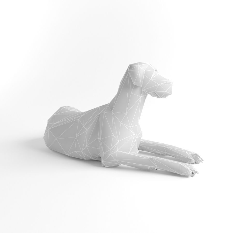 Low Poly Dog Great Dane Animal Lowpoly Low-poly 3D model_2