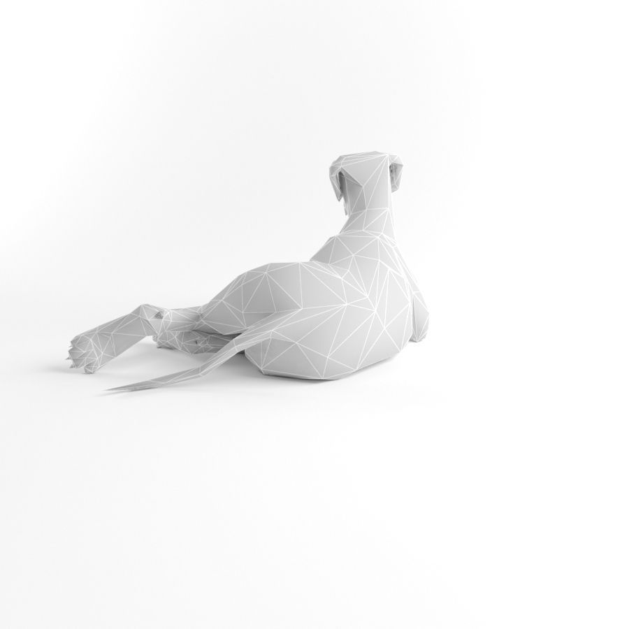 Low Poly Dog Great Dane Animal Lowpoly Low-poly 3D model_3