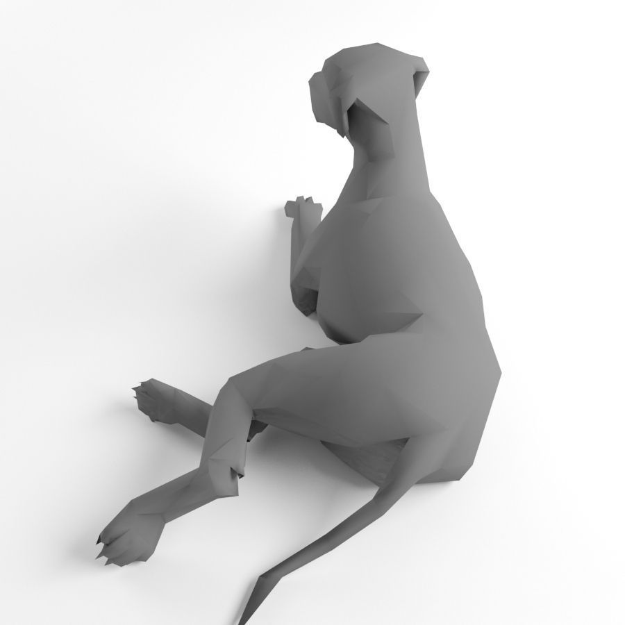 Low Poly Dog Great Dane Animal Lowpoly Low-poly 3D model_6
