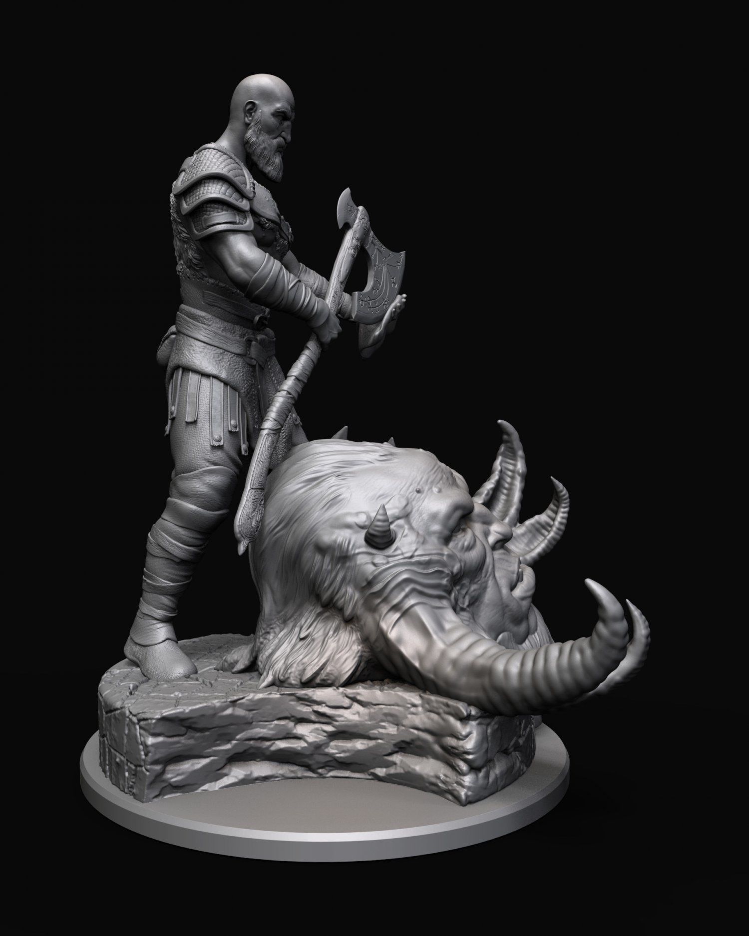 Kratos with the head of daudi 3D print model_20