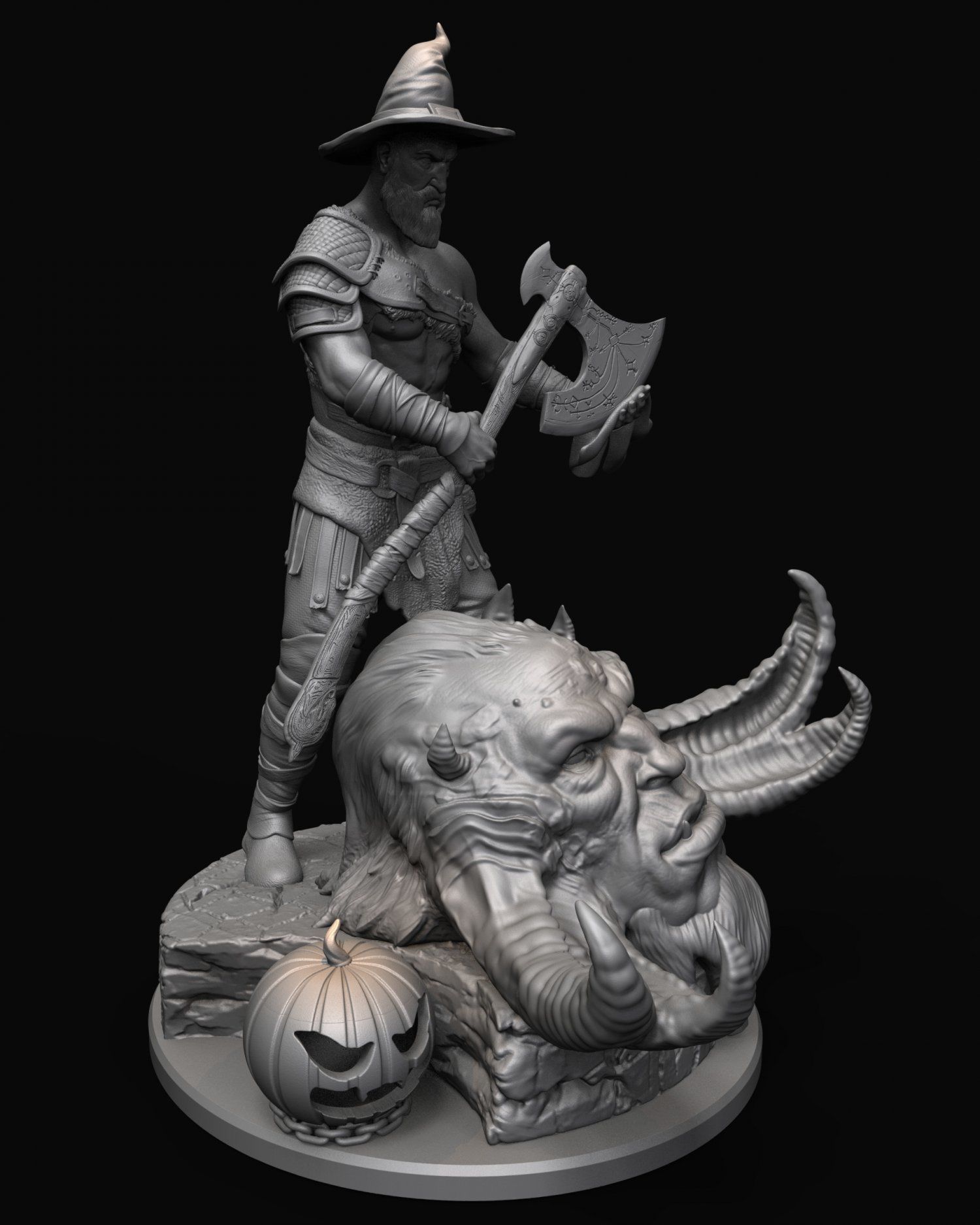 Kratos with the head of daudi 3D print model_9