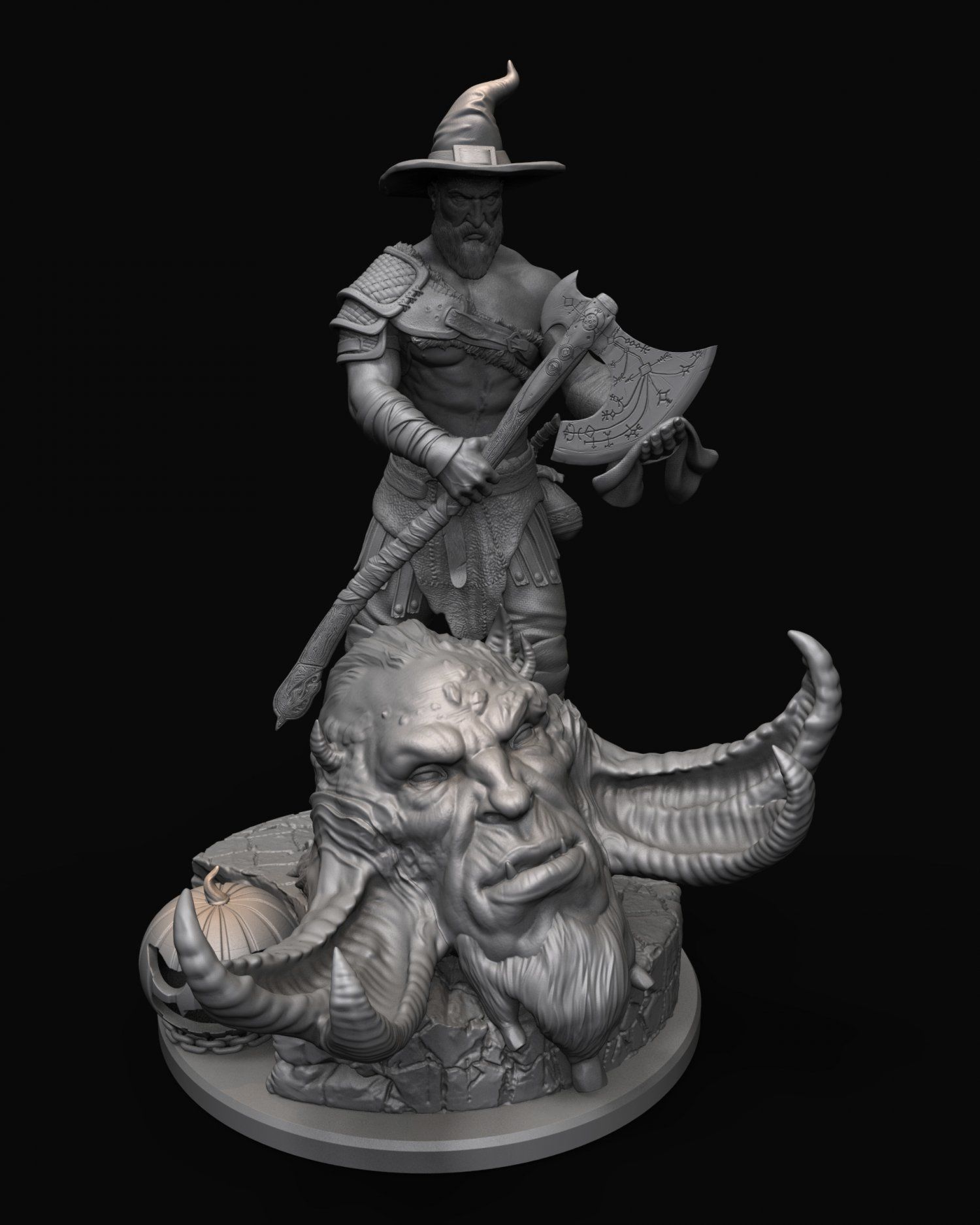 Kratos with the head of daudi 3D print model_8