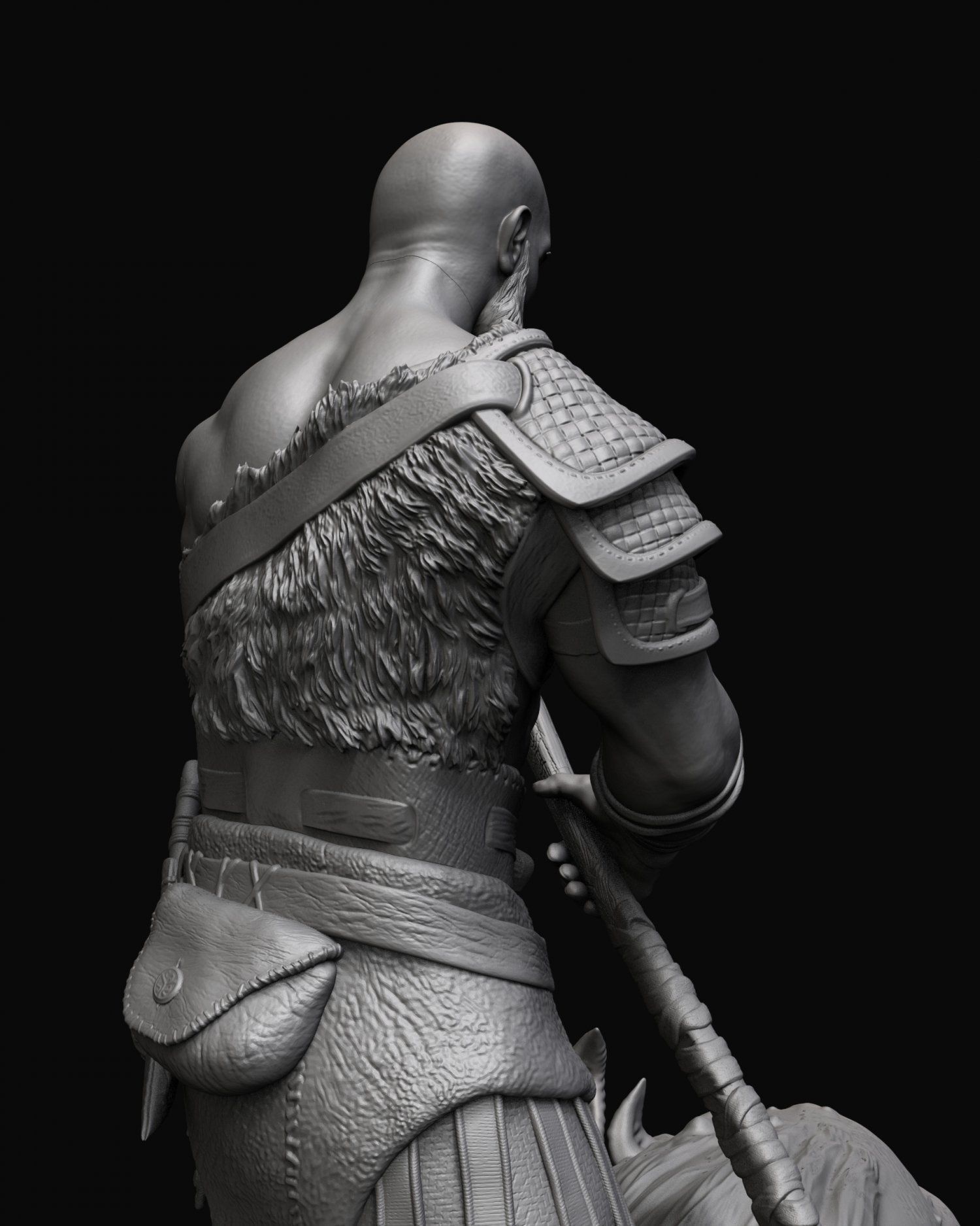 Kratos with the head of daudi 3D print model_6