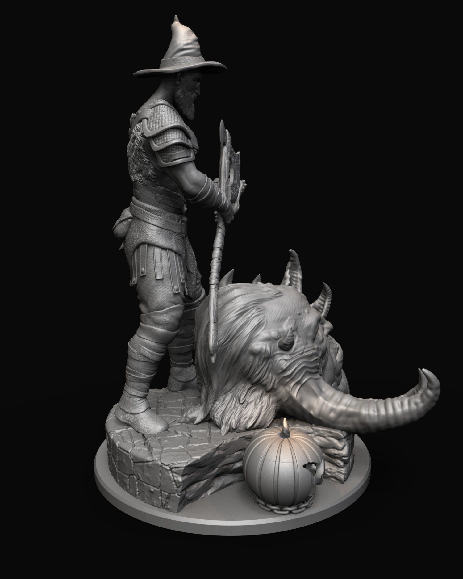 Kratos with the head of daudi 3D print model_10