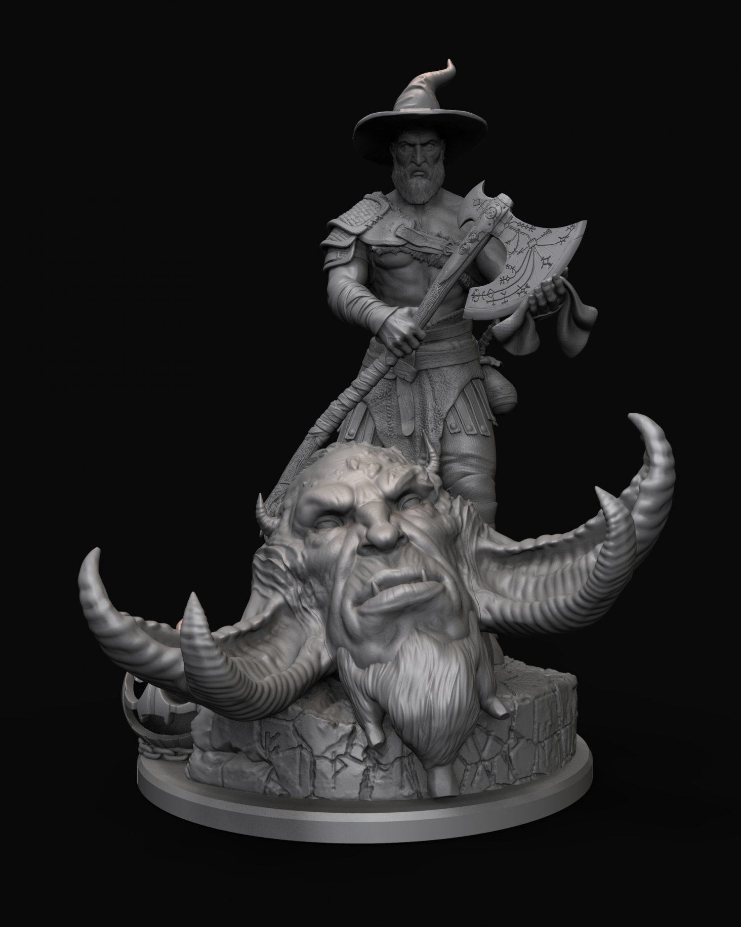 Kratos with the head of daudi 3D print model_15