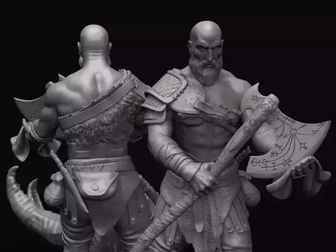 Kratos with the head of daudi 3D print model Kratos with the head of daudi 3D print model