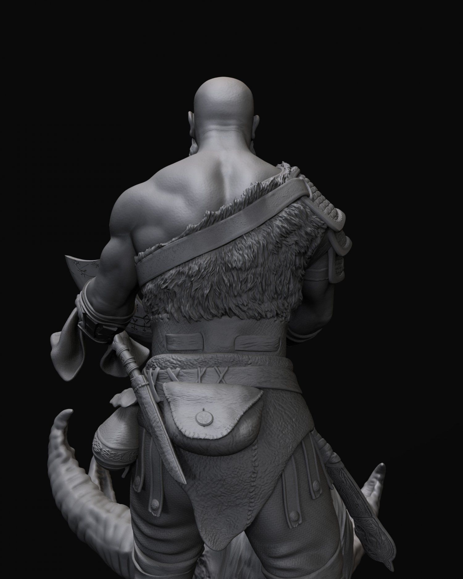 Kratos with the head of daudi 3D print model_3