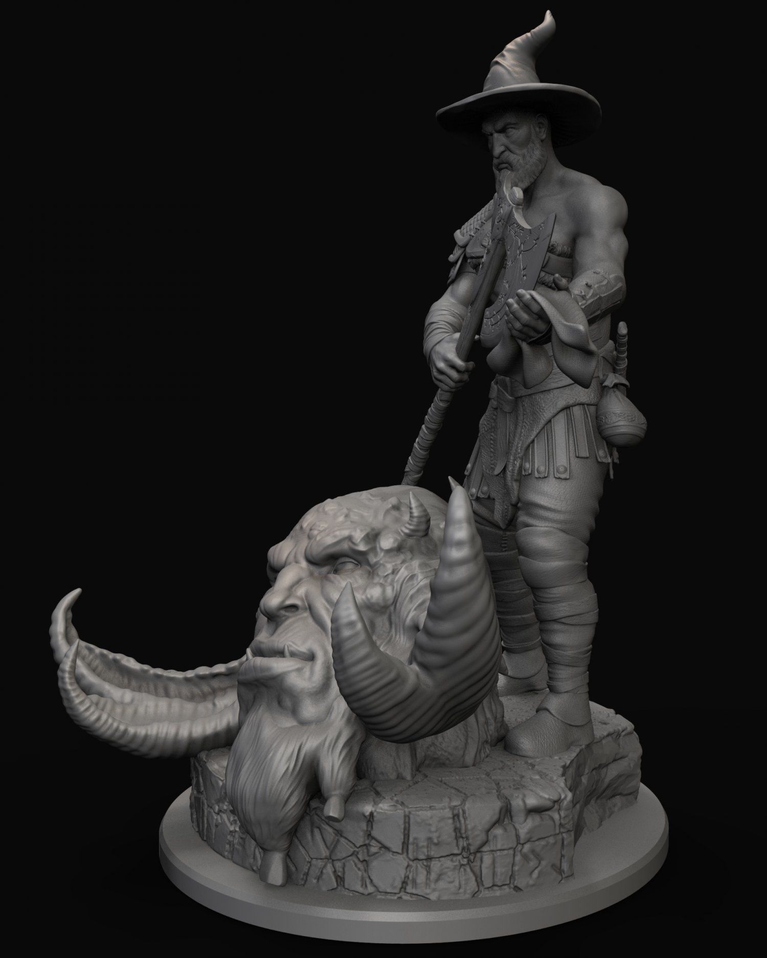 Kratos with the head of daudi 3D print model_14