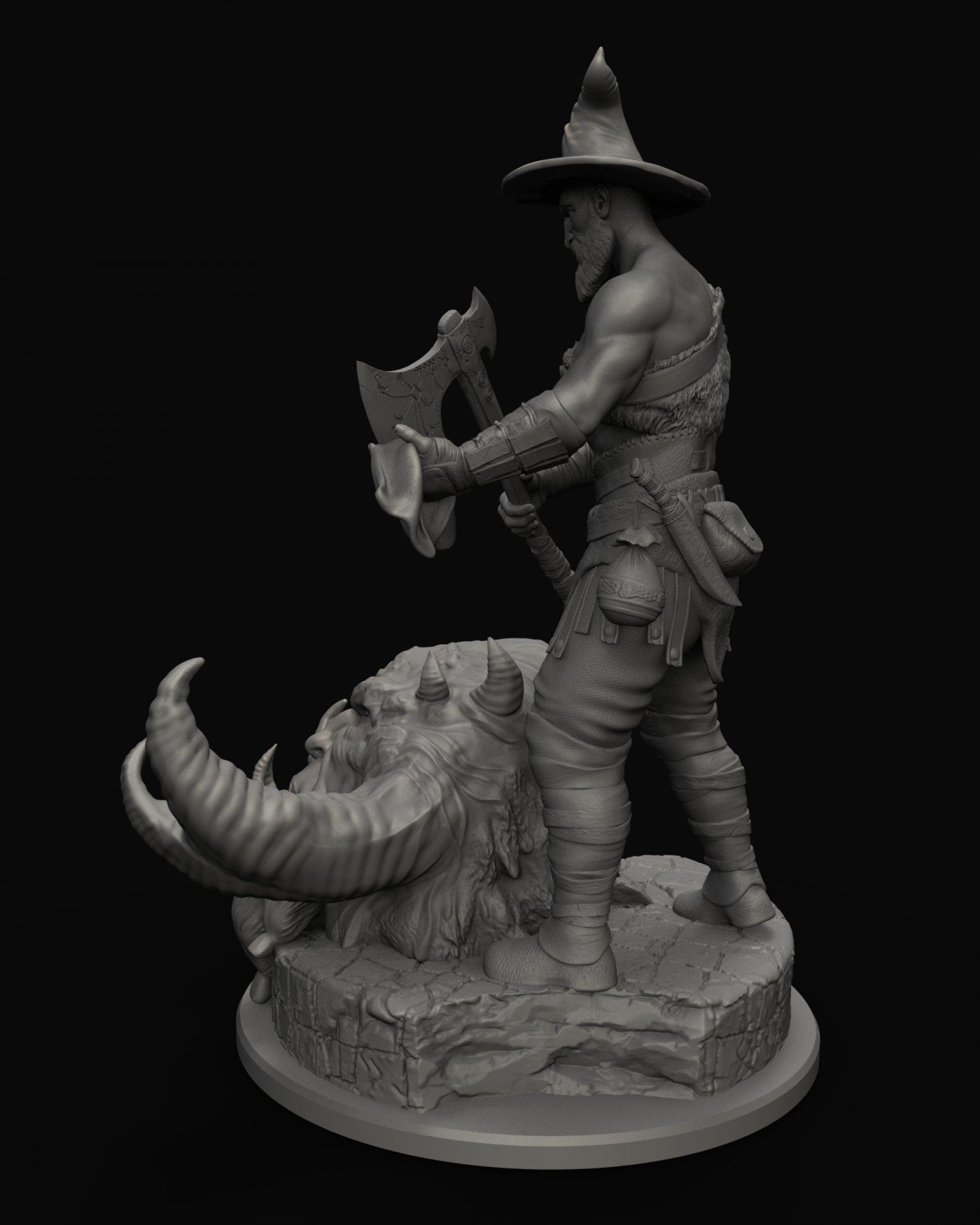 Kratos with the head of daudi 3D print model_13