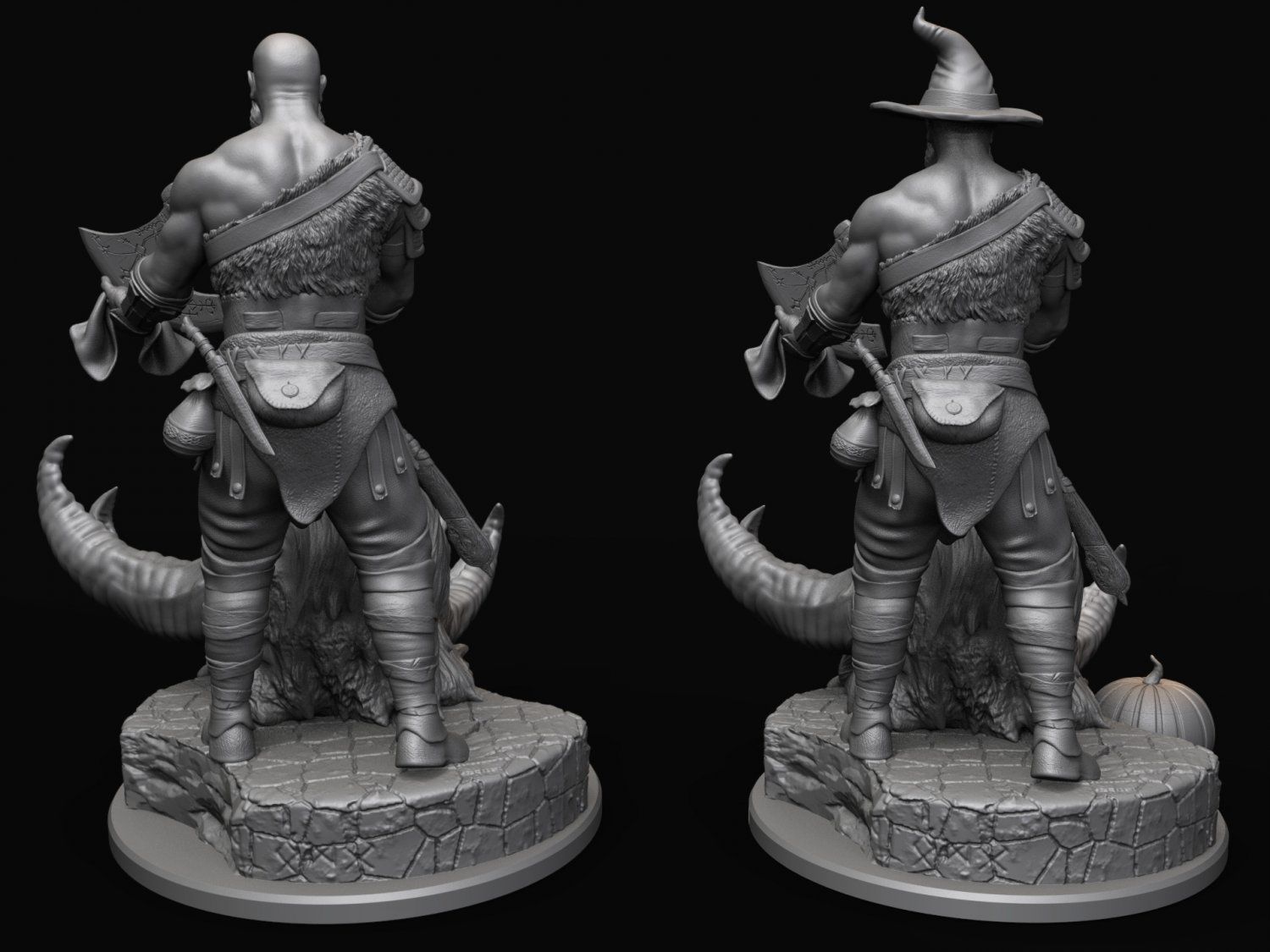 Kratos with the head of daudi 3D print model_12